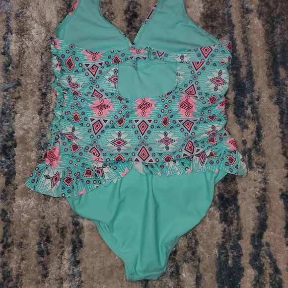 Wonder Nation Tropical Blue One Piece Swimsuit || XL NWOT - Picture 5 of 7